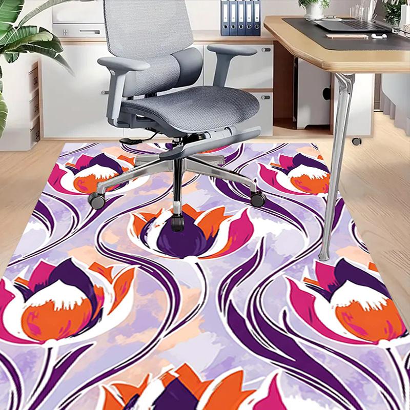 1pc Tulip Pattern Area Rug Soft Flannel Floor Mat for Living Room, Bedroom and Carpet, Sofa Coffee Table Floor Mat, Decorative Rug Q03
