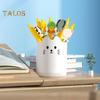 Pen Holder 360 Degree Rotating Cat Pattern Design Large Capacity Stationery Organizer Desk Accessory
