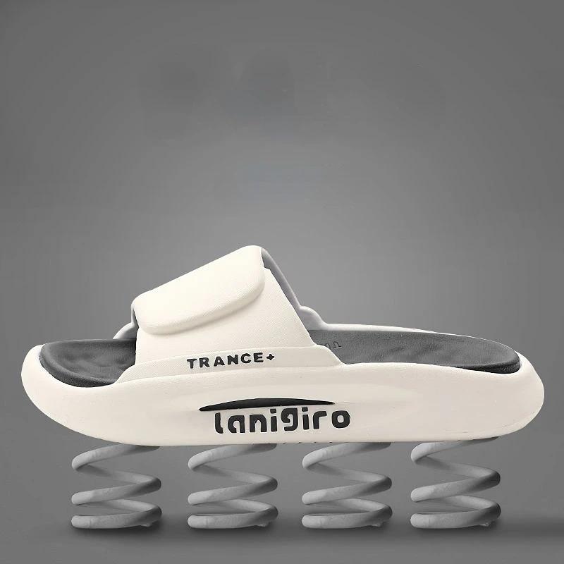 2024Men's Summer Pvc Soft Slippers Men  Outdoor Thicken Anti-Slip Beach Sandals Couples Bathroom Homeslides Flip Flops