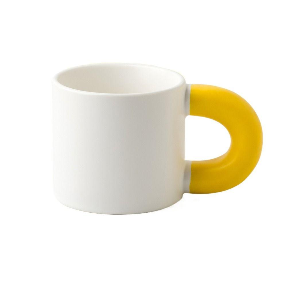 Fat Round Handgrip Novelty Cups Ceramic Cute Fat Handle Cup Personalized Milk Container  Home