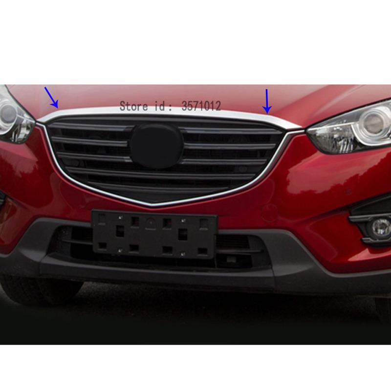 For Mazda CX-5 CX5 2012 2013 2014 2015 2016 Car ABS Chrome Panel Front Engine Machine Racing Grill Grille Hood Stick Trim Lamp