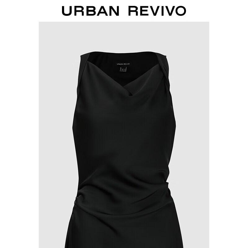 UR Elegant Drape Neck Pleated Waist Dress