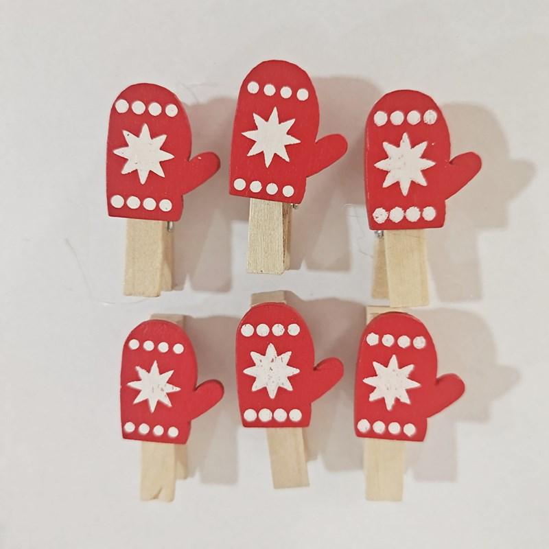 Eco-Friendly Cartoon Patch Christmas Wooden Clips