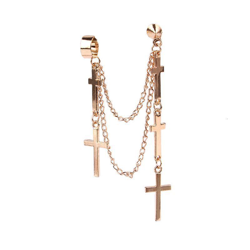 Punk Cross Drop Earrings With Alloy Metal For Womens Fashion Accessories