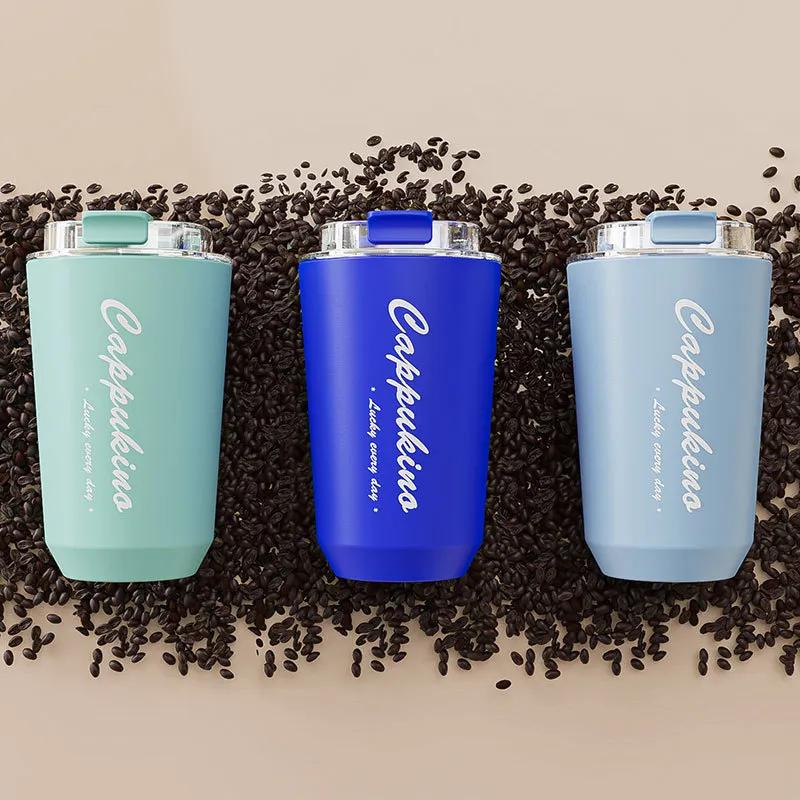14oz Stainless Steel Insulated Cup Double-Layer Vacuum Direct Drinking Coffee Cup Creative Car Portable Water Cup Water Bottle YLE432