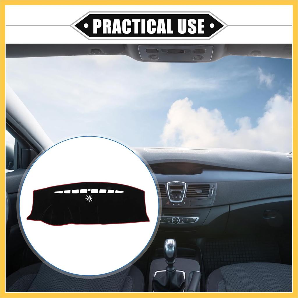Dashboard Cover Compatible for Ford Edge 2011-2014, Nonslip Polyester Red Dash Cover Mat Dash Board Protector Cover Auto Replacement Parts