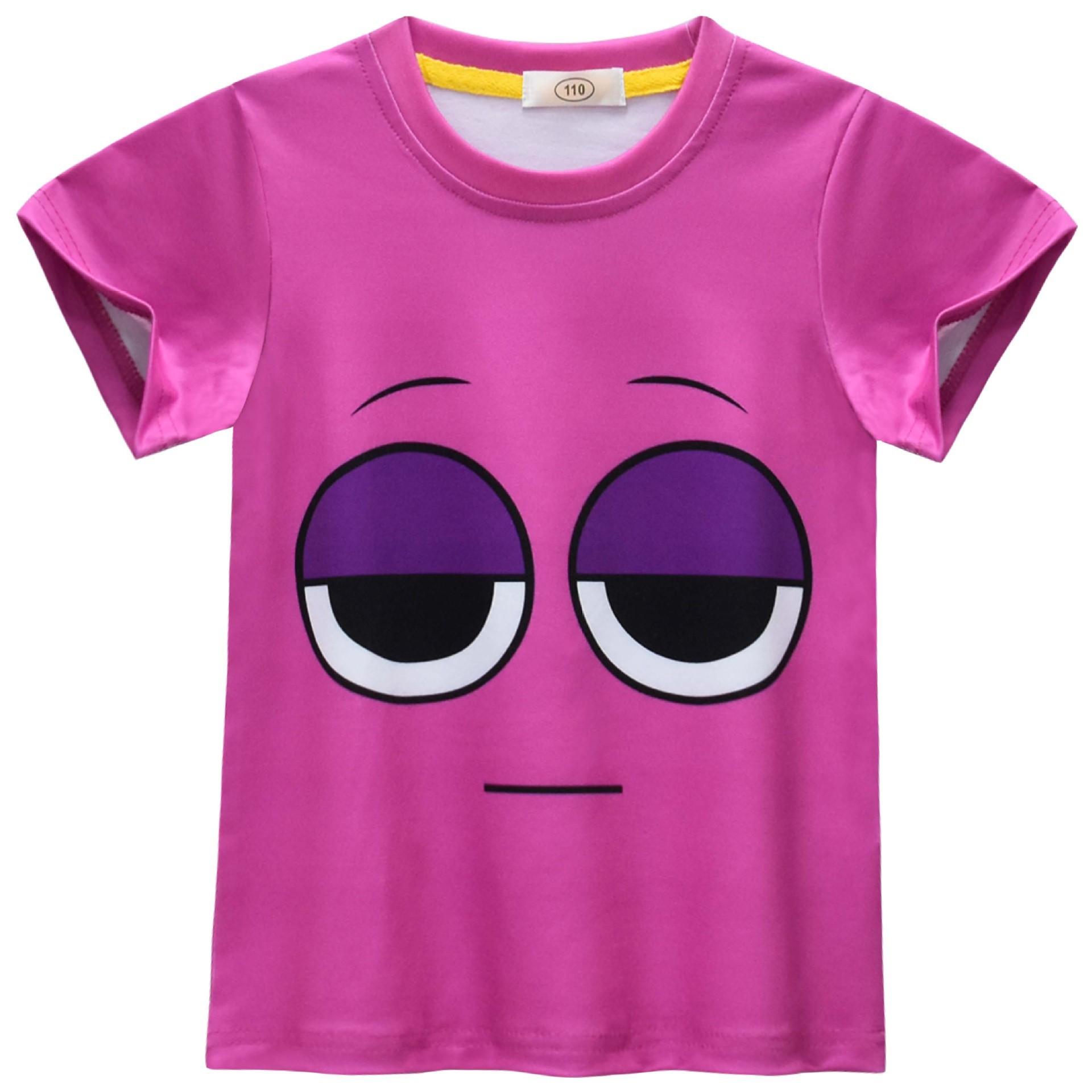 

Short-Sleeved T-Shirt Sprunki Incredibox Rhythm Box, Middle-Aged And Older Children S Loungewear 32207 110