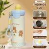 Taza de vacío portátil de dibujos animados de alta capacidad con cuerda de elevación Botella de taza de acero inoxidable 316 Botella de agua aislada Para niños y niñas