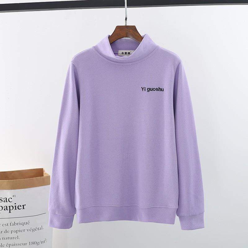Womens Half Turtleneck Pullover Sweatshirt Loose Fit Cotton Long Sleeve Top Winter Casual Wear