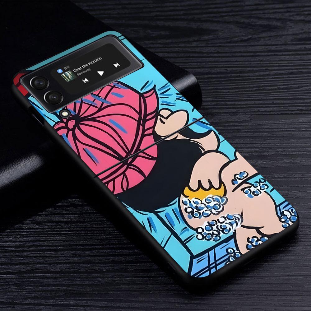Cartoon Cute Mafalda Case for Samsung Galaxy Z Flip4 Flip3 5G PC Hard Cell Phone Shell Z Flip 4 3 Black Zflip4 Zflip3 Cover