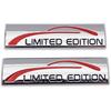 2X Chrome Metal Limited Edition Logo Car Emblem Premium 3D Sport Turbo Badge Auto Rear Trunk Sticker Side Fender Decal (Silver)