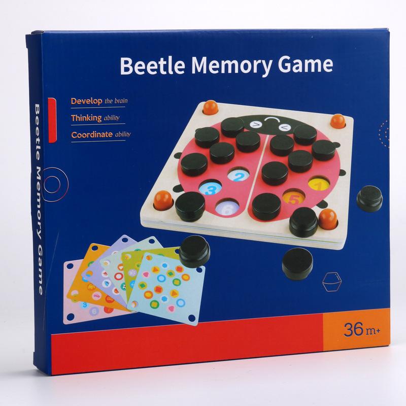 Beetle Memory Chess 3-6 Years Old Concentration Logical Thinking Training, Puzzle Parent-child Table Game Wooden Toy