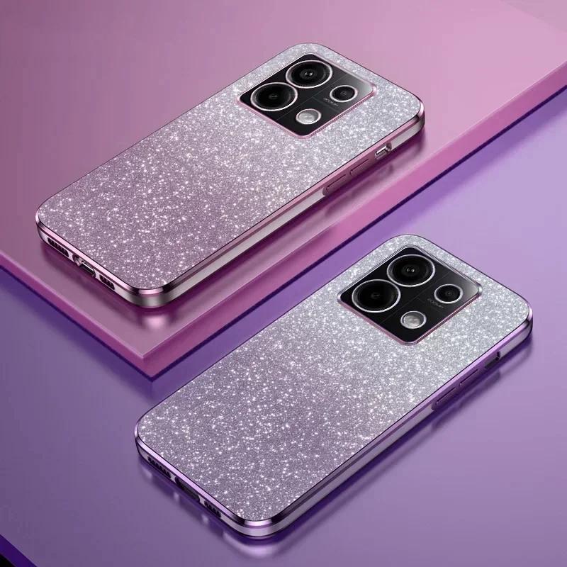 For POCO X7 F7 Pro  Glitter Plating Silicone Case For Xiaomi POCO X7 X6 M6 F6 F5 Pro Soft Back Cover Coque