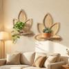 Modern Wooden Lotus Shaped Storage Rack Wall Mounted Nordic Style Lotus Floating Shelf Decorative Wall Succulent Rack Bedroom