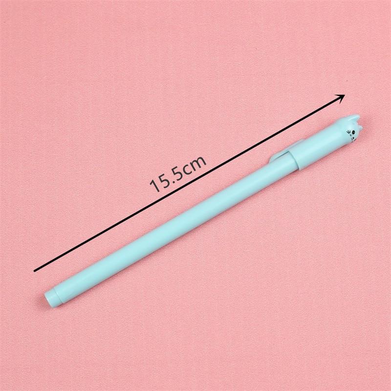 Custom Engraved Cartoon Cat Gel Pen - 0.5mm Black Ink, Anti-Lost Student Stationery Pen
