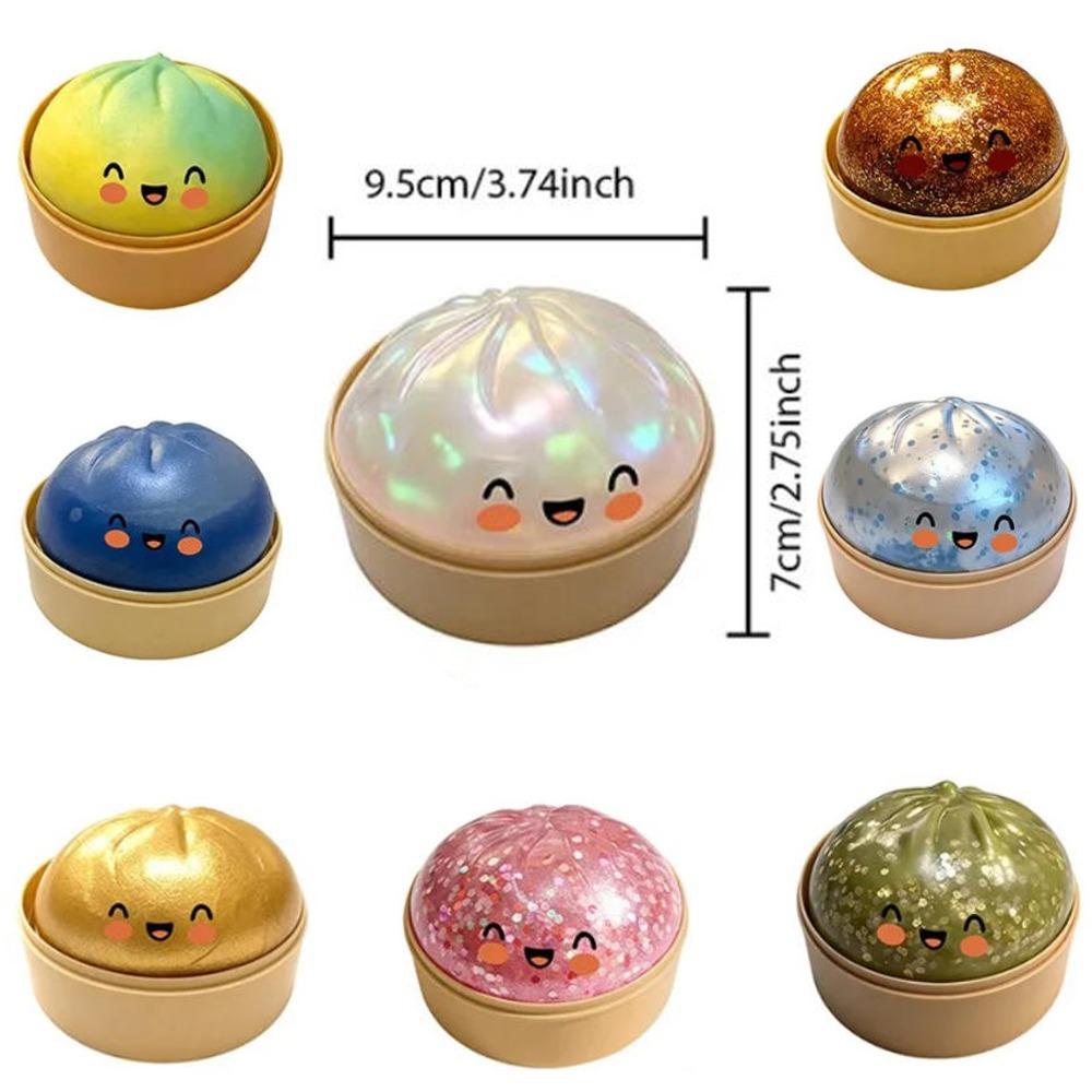 Glitter Dumpling Squishy Toy Anxiety Relief Tension Reusable Material Unique Sensory Toys Realistic Dumplings Decompression Toy