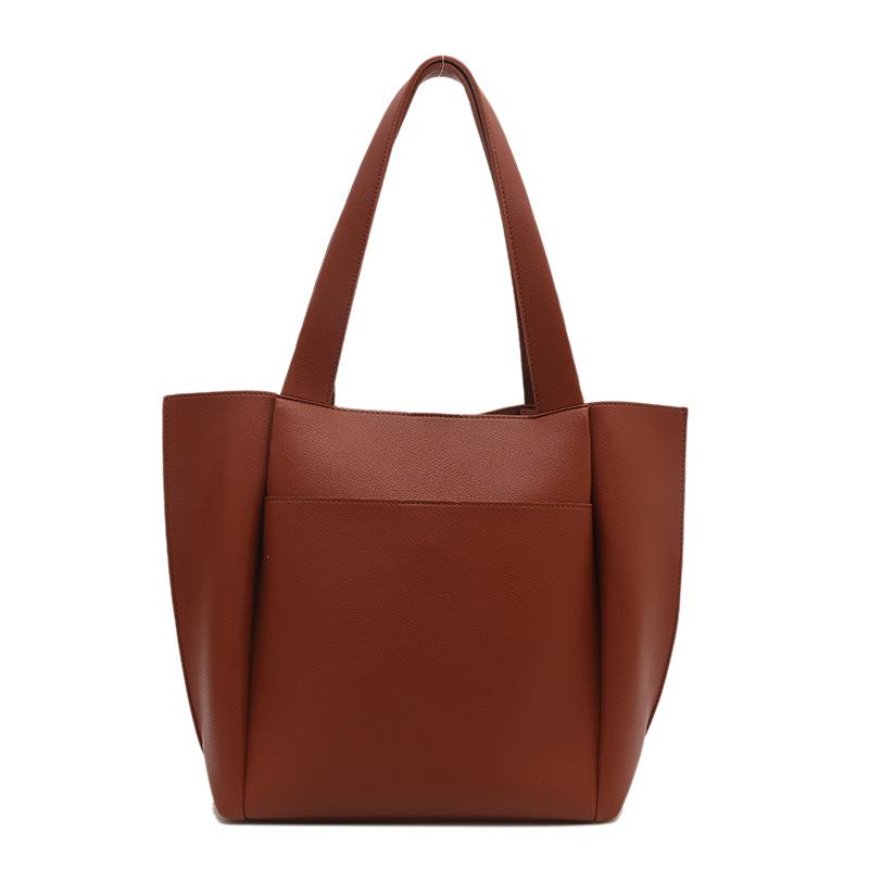 The New Tote Bag Is Fashionable and Simple, Large-capacity Shoulder Bag, Solid Color Handbag, and Female Bag.