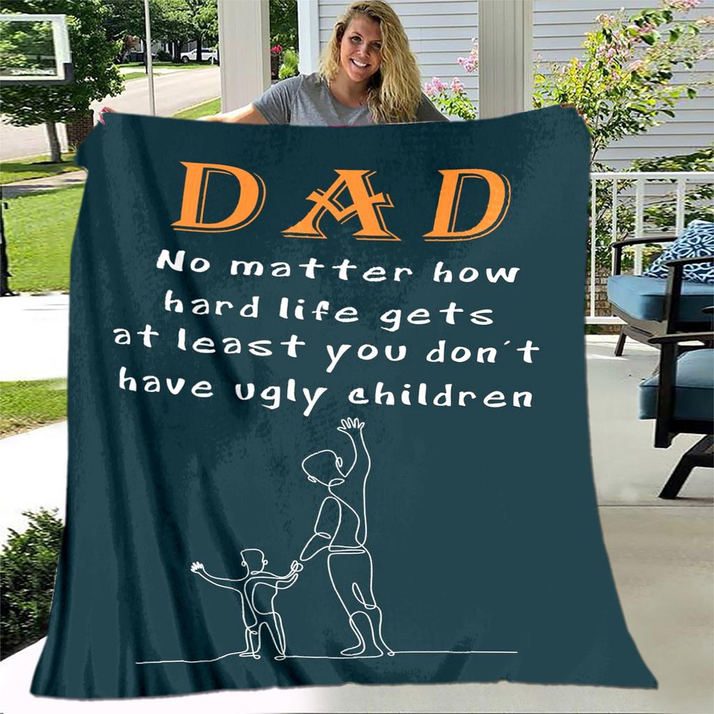 To My Father Dad Letter Gift Series Blanket,Soft Throw Blanket for Home Bedroom Bed Sofa Picnic Travel Office Cover Blanket Kids