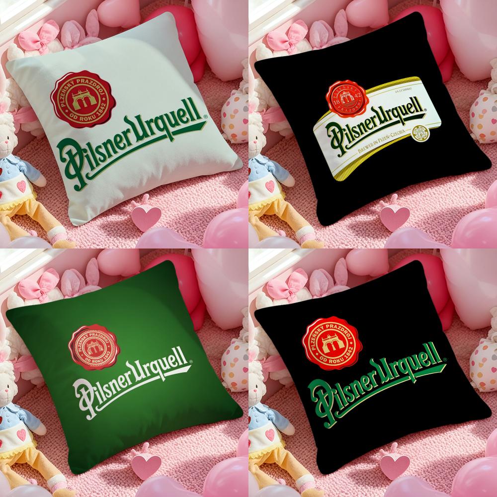 PPilsnerUUrquellS Kissenbezug Weicher Plüschstoff Doppelseitig Bedruckter Kissenbezug Warmer Winter Sofa Kissenbezug