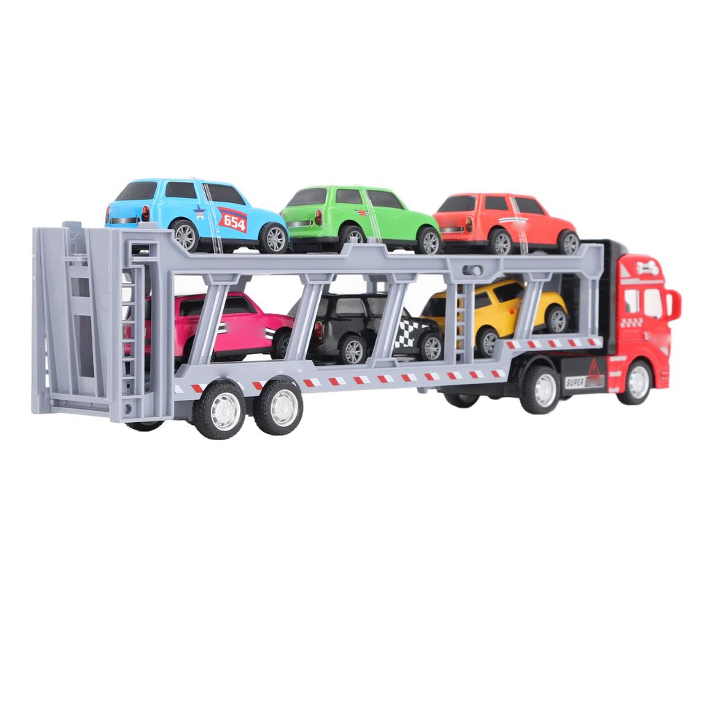 Transport Car Carrier Truck Toy with 6 Small Car for Kids Pull Back Detachable Interactive Toy Carrier Truck