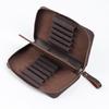 Leather Fountain Pen Case 10 Section Zippered Pencil Bag Fountain Pens Storage Pouches For School Office Supplies