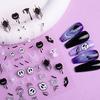 3D Halloween Nail Art Stickers Skull Pumpkin Bat Spider Web Design Nail Decals Punk Goth Style Stickers For Manicure DIY