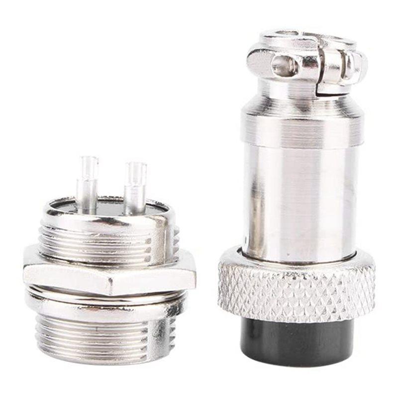 A96I-8X GX16 Aviation Connector 2-Pin 400V Screw Type Male And Female Butt Cable Connector Aviation Plug Socket Connector