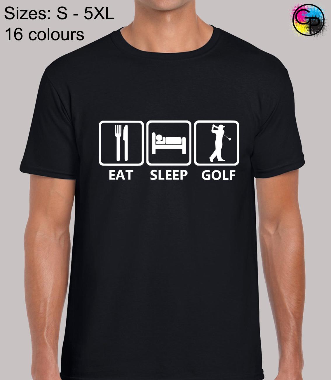 Eat Sleep Golf Funny Golfer Gift Top Regular Fit T-Shirt Mens Womens Tees Top Top TShirt Tee for Men S