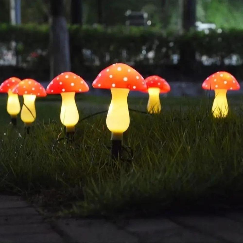 8/12/20 LED Luce Fungo Solare Fatata Giardino Decorazione Esterna Lampada Notturna Impermeabile Cortile Per Decorazione Festa di Natale Matrimonio