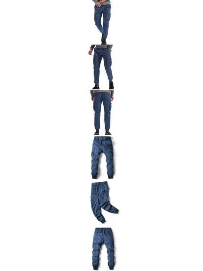 2024 Spring/Summer Men's Solid Color Casual Cargo Pants 8017, Plus Size Available