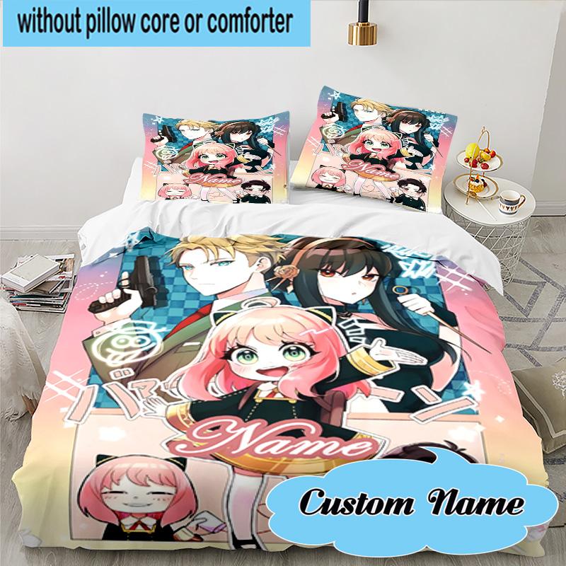 Custom Name 3PCS SPY Adventure Bedding Set, Including 1pc Duvet Cover And 2pcs Pillowcases, Suitable for dorms and bedrooms Gift