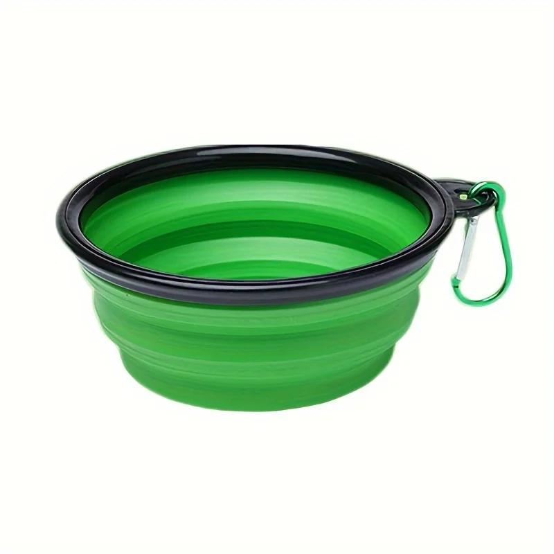 New Collapsible 1000 Ml Collapsible Silicone Bowl Pet Outdoor Travel Portable Puppy Kitten Food Container Feeder