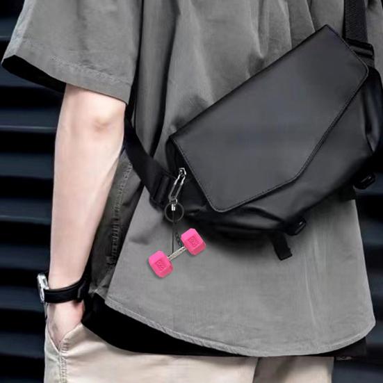 

Брелок-гантель Фітнес-серія Підвіска-прикраса для сумки Листя Гиря Посилений декор Легкий у використанні Кільце для ключів A зелений