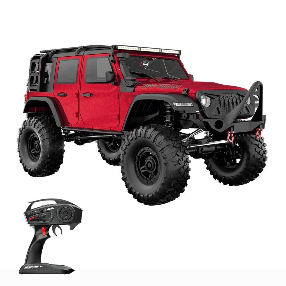Remote Control Car, 1:10 Scale 2.4G 4WD Electric Crawler, Rechargeable Off-Road Vehicle with LED