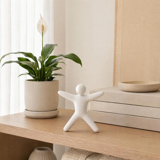 Minimalist Man Decoration 1/8Pcs 3D Printed Game Character Figure, Sitting Standing Lying Figurine, Model Abstract White Statue, Collectible Gift for