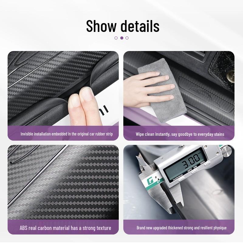 Xiaomi YU7 Carbon Fiber Welcome Pedal and Tailgate Protector - No-Adhesive, Anti-Scratch Door Sill Modification