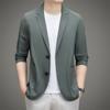 Minimalist Men Casual Blazer Ice Silk Nylon Spandex Seamless High Stretch Sun Protection Cooling Summer Breathable Tech Jacket