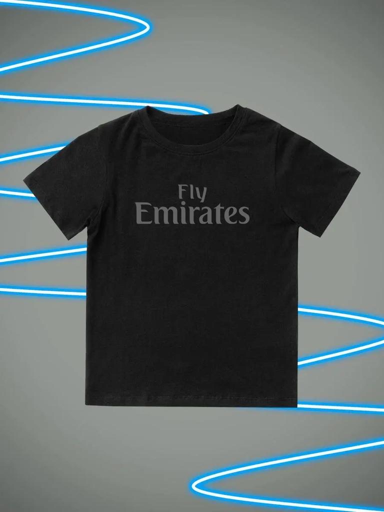 Round Neck Printed Pattern Pullover Short Sleeve Kids Tops Fly Emirates