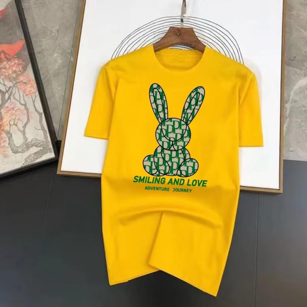 2023 Summer Luxury Brand Funny Rabbit 100%Cotton Men's T-shirt For Men Short Sleeve Printed T Shirt Top Tshirt Clothing