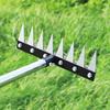 8-Tine Weeding Rake Adjustable Long Handle Weeding Tool Heavy Duty Weed Puller Manual Weeder for Garden Lawn Yard