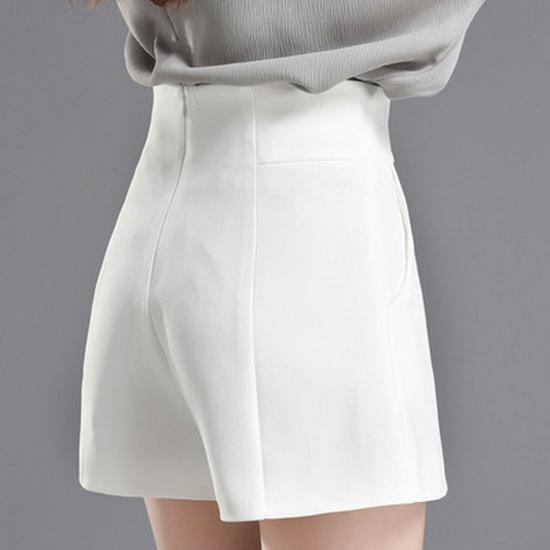 

Autumn/Winter 2024 Black High-Waisted A-Line Chiffon Shorts: Loose, Slimming, Casual Wide-Leg Pants XS 70-80 jin білий