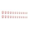 24Pcs Lilac Glitter Short Square False Nails W Jelly Adhesive Detachable Fake Fingernails Full Cover Artificial Press On Nails