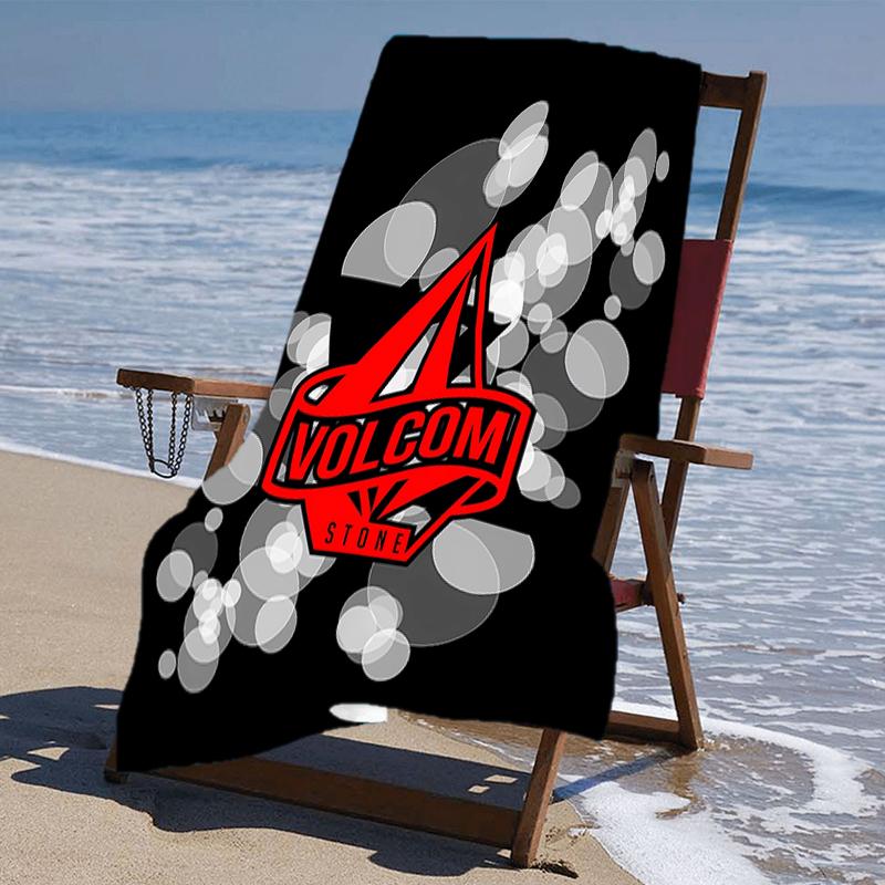 proof beach towel with a V-VOLCOM LOGO4 pattern - soft,absorbent,quick-drying,machine washable - perfect for swimming,camping,bathing