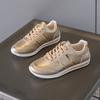 Large size casual breathable sports shoes, new lace-up student little white shoes in summer, color matching and lightweight running shoes