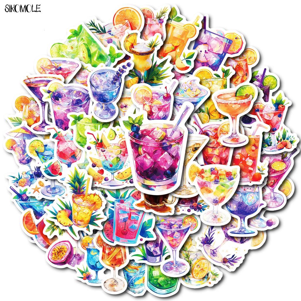 10 30 50Pcs Cartoon Cocktail Drinks Stickers Kawaii Mojito Aesthetic Diy Kid Travel Luggage Fridge Decal Graffiti Sticker Pack