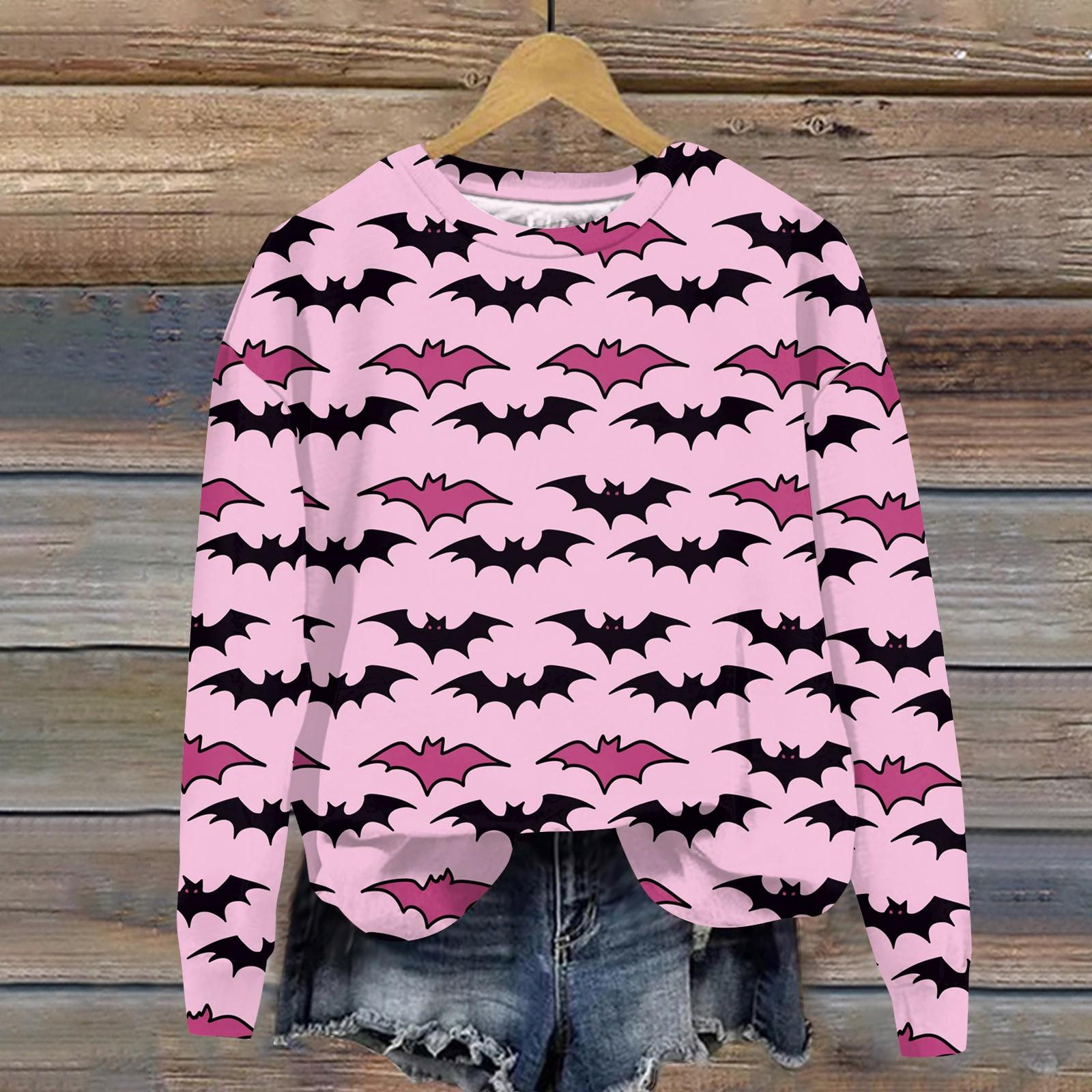 

Женский Хэллоуин с принтом, круглым вырезом и длинными рукавами, свободный крой, повседневный топ с длинными рукавами и длинными рукавами XXXXXL