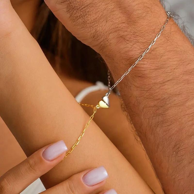 New Unique Design Punk Tie A Knot Originality Simple Couple Bracelets Set Bestie Bracelets Charm Valentine's Day Paty Gift Sets