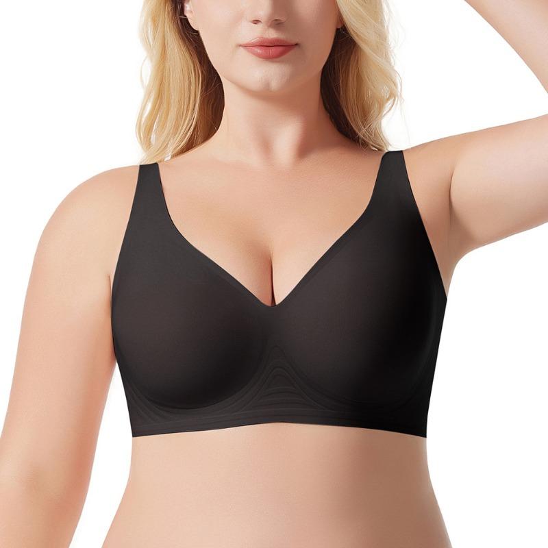Plus Size Seamless Bra Jelly Support Push Up Comfortable Breathable No Underwire
