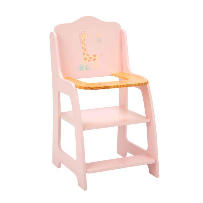 Chaise haute en bois - Arias - 26x28x49 cm - Pour enfants dès 3 ans - Design rose - Matériaux de haute qualité - Unité