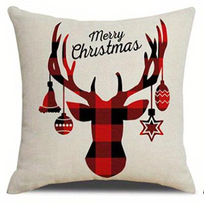 Home Decor Merry Christmas Themed Pillow Covers Pattern Cushion Cover Suitable For Sofa Bedroom Car Pillow Cover